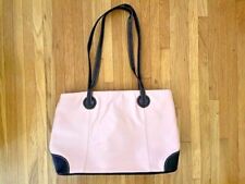 Piel pale pink leather laptop tote