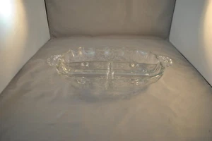 FOSTORIA GLASS NAVARRE ETCHED 3 PART RELISH ON FIRE BLANK - Picture 1 of 1