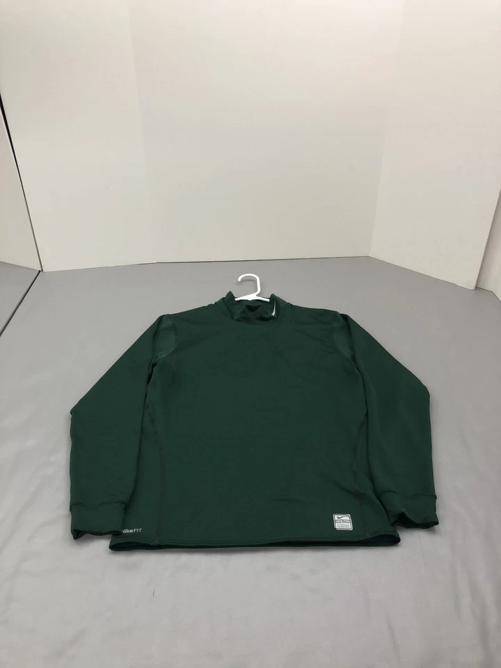Nike Pro Team NikeFIT Therma Pullover Shirt Large Green Long Sleeve Athletic Top - Image 1 of 4