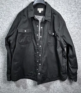 Duluth Trading Black Men 4X Rugged Canvas Snap Jacket Fleece Lining Work Casual  - Picture 1 of 5