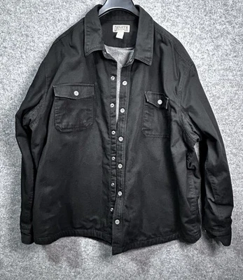 Duluth Trading Black Men 4X Rugged Canvas Snap Jacket Fleece Lining Work Casual  - Image 1 of 4