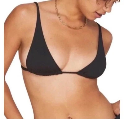 Nuevo Andie Swim X Demi Moore The Tropez Bikini Triángulo Top Mujer Negro Pequeño Foto 1 de 4