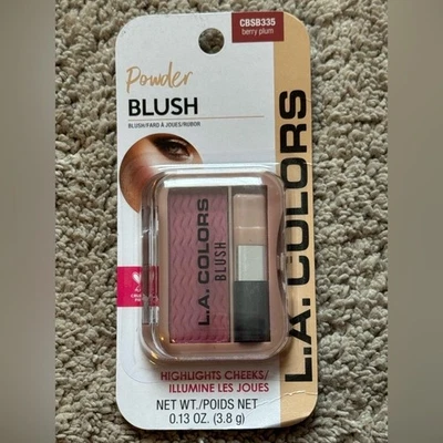 L.A. Colors Berry Plum Powder Blush Duo Contour Highlight Cheeks Makeup - Image 1 of 2