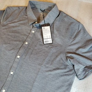 NWT Western Rise Men's XL Limitless Merino Wool blend SS Shirt Heathered Indigo - Picture 1 of 10