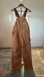 Vtg 32x30 Carhartt Duck Overalls -Made in USA - Union Made Workwear patina - Picture 1 of 9