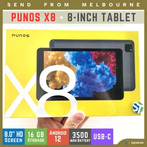 NEW Punos X8 Android Tablet (16GB/2GB RAM, 8.0" HD, Wi-Fi, Camera) Metallic Grey - Picture 1 of 9