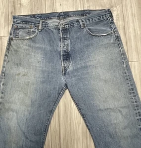 Levis 501 Jeans Herren 38x31 Original Fit Medium Fade Button Fly Solid Pair - Bild 1 von 13