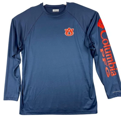 Auburn Tigers Shirt Mens Large Blue Long Sleeve College Football Columbia PFG - Image 1 of 4