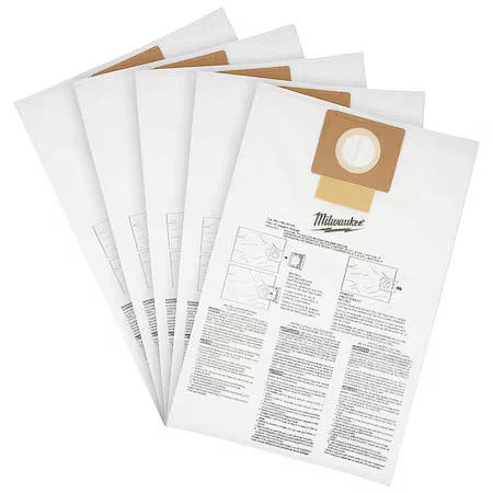 Milwaukee 49-90-1979 6 Gallon Vacuum Fleece Dust Bags - 5 PK