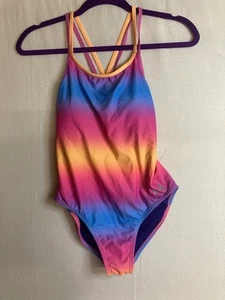 Girls One Piece Swimsuit Under Armour Size 14 Rainbow - Picture 1 of 3