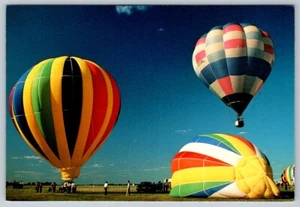 Coloridos globos aerostáticos, Michigan, postal cromada - Imagen 1 de 2