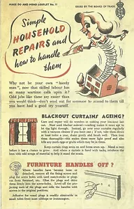 Simple Household Repairs Leaflet World War 2 Vintage Home Front 1940 - Picture 1 of 3