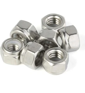 3/8-16 Nylon Insert Hex Lock Nuts Locknuts, 304 Stainless Steel 18-8, Pack Of 50 - Picture 1 of 3