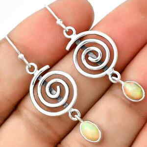 Spiral - Natural Ethiopian Opal 925 Sterling Silver Earrings Jewelry E-1234
