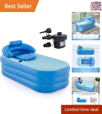 Spacious Blow Up Bath Tub with Zipper Cover for Adjustable Temperature Comfort - Image 1 of 4