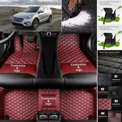 Alfombrillas de coche impermeables personalizadas para Hyundai Santa Fe revestimientos automáticos alfombras de lujo Foto 1 de 4