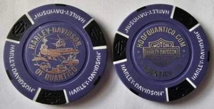HARLEY-DAVIDSON OF QUANTICO (VA) Purple/Black Signature Poker Chip - Picture 1 of 3
