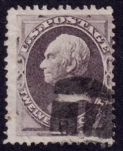 US Scott 151, 1870 Clay, 12c dull violet, USED - Picture 1 of 1