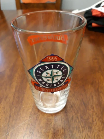 SEATTLE MARINERS -1995 A.L. West Champions -BUDWEISER Beer Mug / Pint Glass Cover
