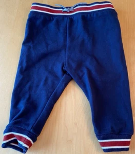 JANIE & JACK JOGGERS NEONATO BLU RIGHE ROSSE 6/12 MESI  - Foto 1 di 4