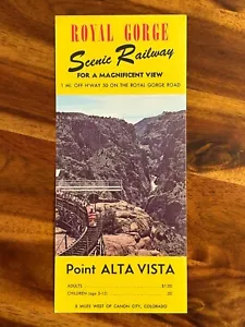 Royal Gorge Scenic Railway Souvenir Brochure Point Alta Vista Colorado CO - Picture 1 of 2