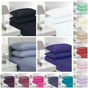 EXTRA DEEP FITTED SHEETS 16”/40 CM NON IRON SINGLE DOUBLE KING SUPER KING PILLOW - Picture 1 of 29