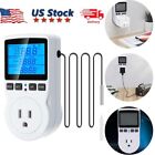 Digital Thermostat Heating Cooling Temperature Controller Outlet Plug w/ Probe~