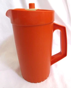 Tupperware Vintage 1 QT orange #874-14 großer Krug mit Deckel EUC - Bild 1 von 9