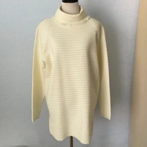 Karen Lessly Cream Ribbed Turtle Neck Sweater - Picture 1 of 11