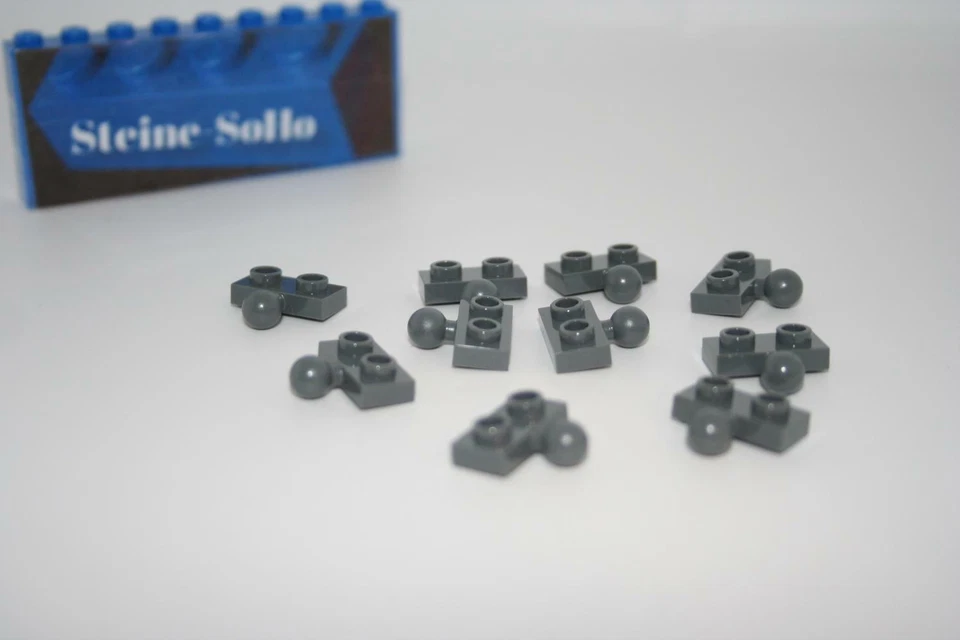 Lego (c) 10x 1x2 Platte mit Kugelgelenk - 14417 - dunkelgrau - gray - Kupplung - Bild 1 von 1