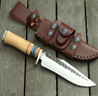 Bowie Knife w/ Sheath D2 Steel for Hunting Camping Survival Tactical Full Tang