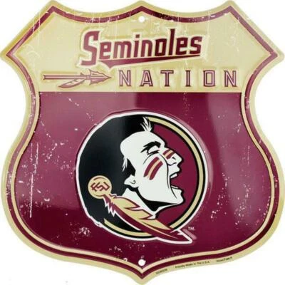 FSU Seminoles Nation Twelve inch 12 inch die cut route sign - Image 1 of 2