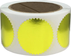 Sellos de sobre bordes dentados etiquetas de color | 2" pulgadas | Paquete de 500 | Elige un color - Imagen 1 de 39