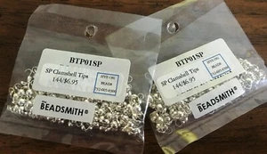 2 Gross (288) Beadsmith 4mm Silver Metal CLAMSHELL BEADTIPS Bead Tips - Picture 1 of 2