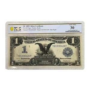 PCGS Choice VF 30 1899 $1 Silver Certificate Fr. 233 - One Dollar Black Eagle - Picture 1 of 2