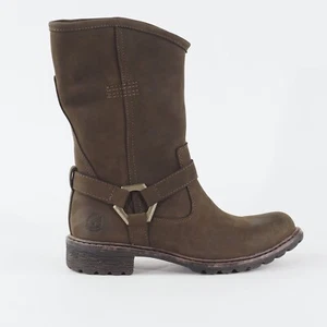 Womens Timberland EK Stoddard Mid 8603A Brown Leather Casual Pull On Boots - Picture 1 of 7