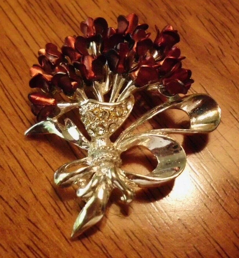 Broche rosa, joias do patrimônio, antigo, retrô - Imagem 1 de 3