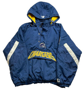 Vtg 90s Starter Pro Line Los Angeles Chargers NFL Hoodie Jacket San Diego Large 