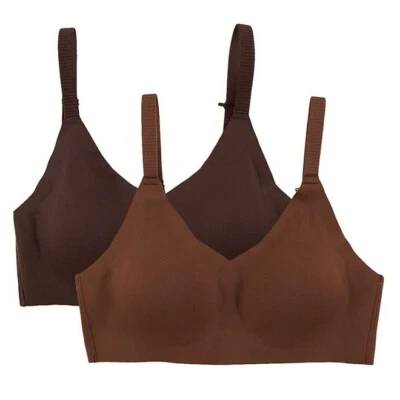 Member's Mark Ladies 2 Pack Bonded Adjustable Bralette Size XXL Brown - Imagem 1 de 4