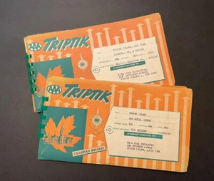 2 Vintage AAA New York Triptik Books Staten Island NY to Maine & Quebec ~ 1950s - Imagen 1 de 15