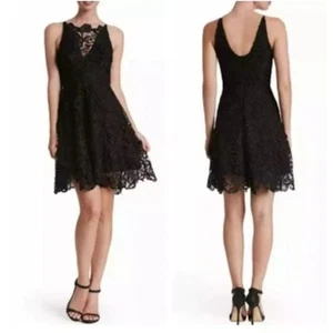 Dress The Population- Black Hayden Crochet Lace Dress- size Large - Picture 1 of 11