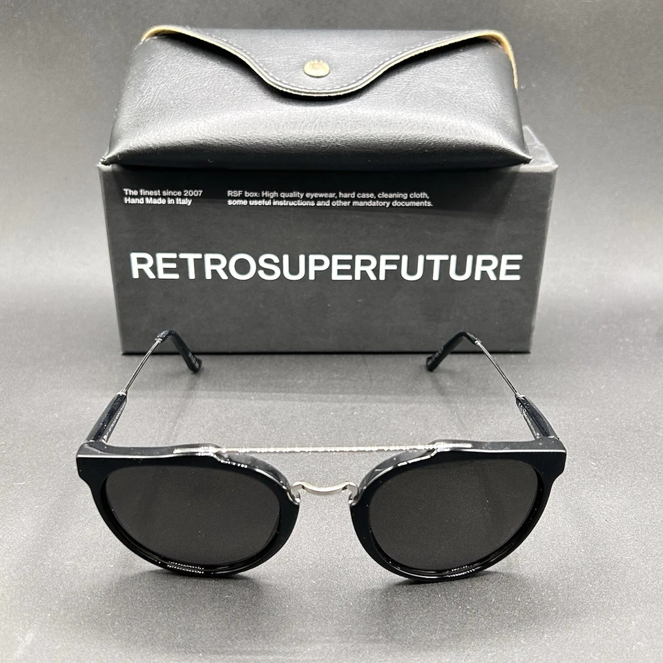Очки солнцезащитные RetroSuperFuture 468 черные Италия дисплей 51-22-145 - Изображение 1 из 4
