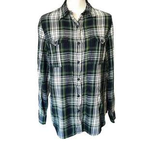 Denim & Supply Ralph Lauren Plaid Button-Up Shirt M Green/White Relaxed Fit - Picture 1 of 7