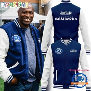 Chaqueta de béisbol Seattle Seahawk NFL Top Fifty Player Combo - Imagen 1 de 3