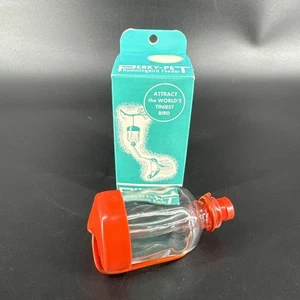 Vintage PERKY-PET Tiny Glass HUMMINGBIRD Feeder Unused In Original Box - Picture 1 of 13