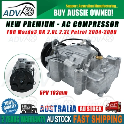 AirCon AC A/C Compressor For Mazda Mazda3 MPS SP23 BK 2.0L 2.3L Petrol 2004-2009 - image 1 of 4