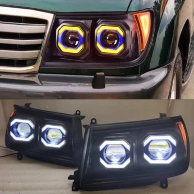 Светодиодные фары объектив фары в сборе для 1998-2007 Toyota Land Cruiser LC100 - Изображение 1 из 4