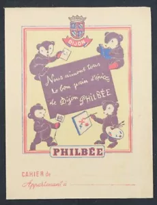 Protège cahier Pain d'épice PHILBEE ours bear ourson copybook - Afbeelding 1 van 3