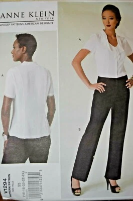 Vogue 1294 designer lined blouse and straight-leg  pants Size 16-24 UNCUT - Image 1 of 4