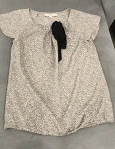 Ann Taylor LOFT Women Ivory Short Sleeve Blouse XS - Picture 1 of 4